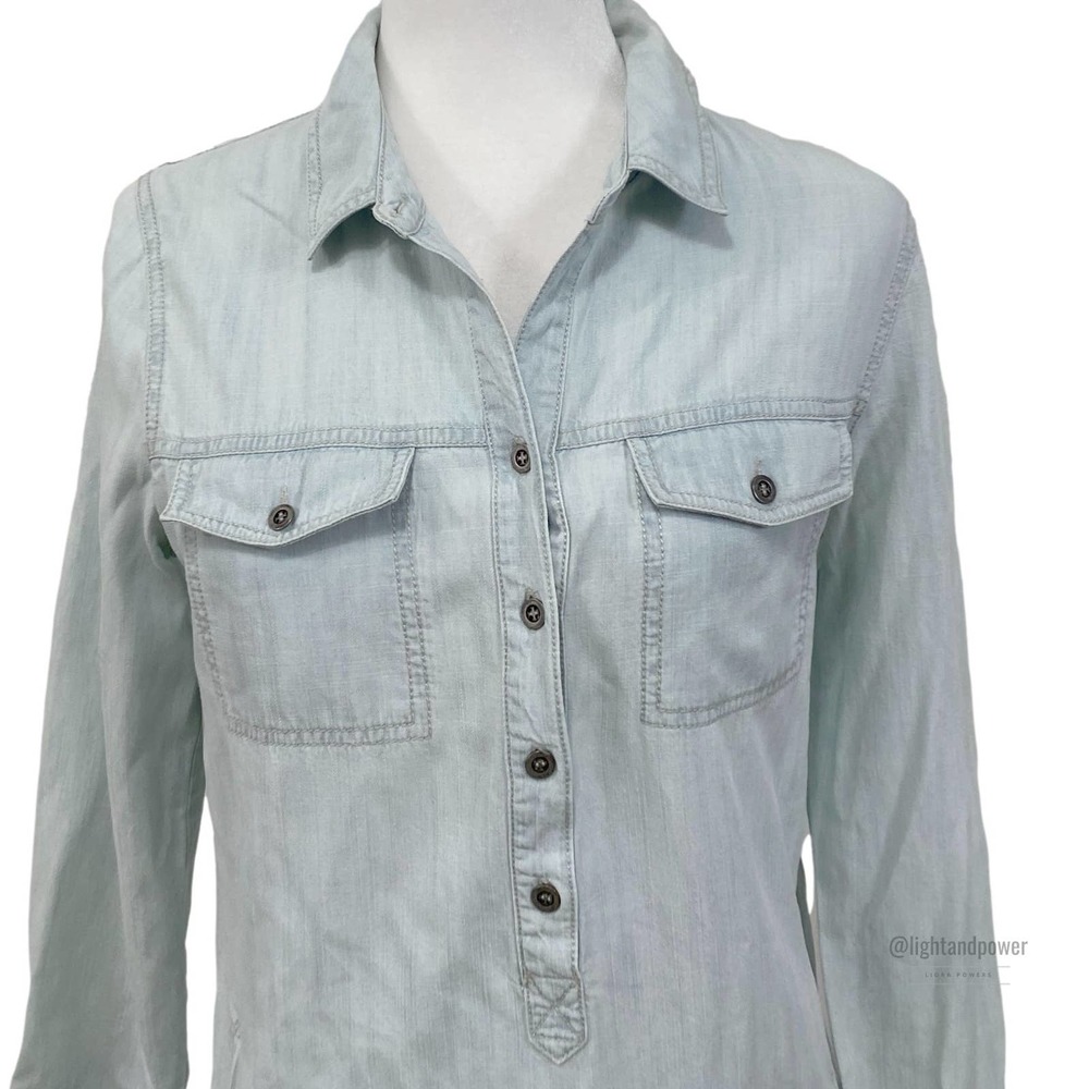 Eileen Fisher Blue Denim Tunic  Shirt Dress S EUC - Picture 4 of 6
